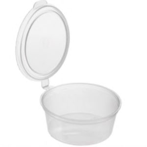 3.25OZ PP ROUND SAUCE CONTAINER WITH HINGED LID (50PCS/PKT)